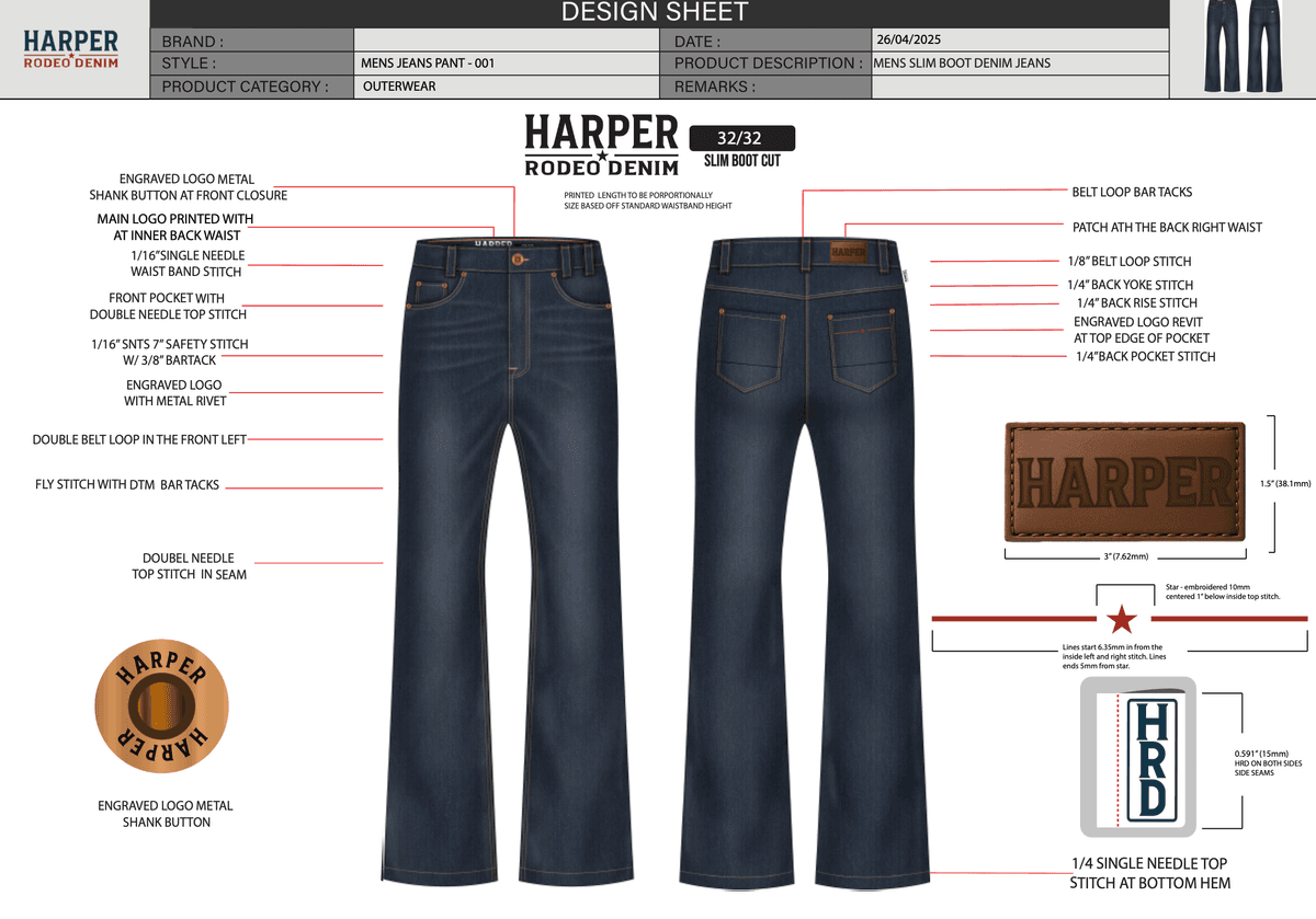 Harper Rodeo Denim Tech Pack