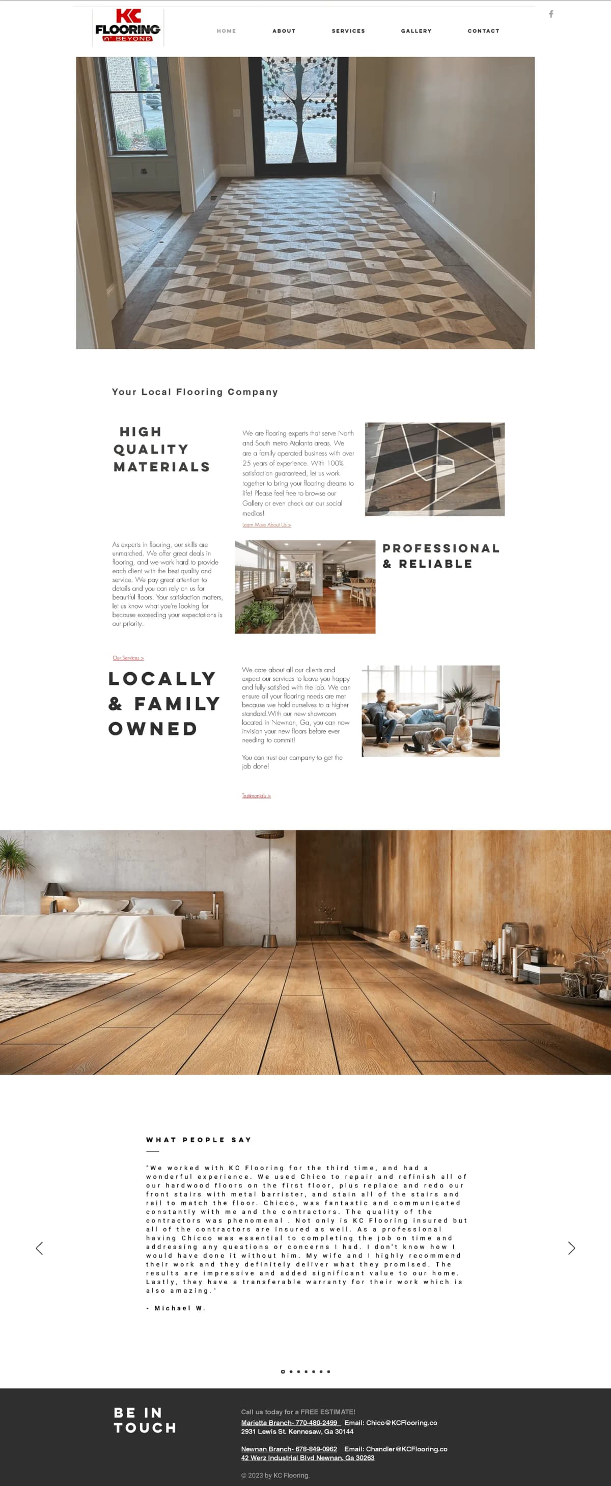 KC Flooring old website before redesign